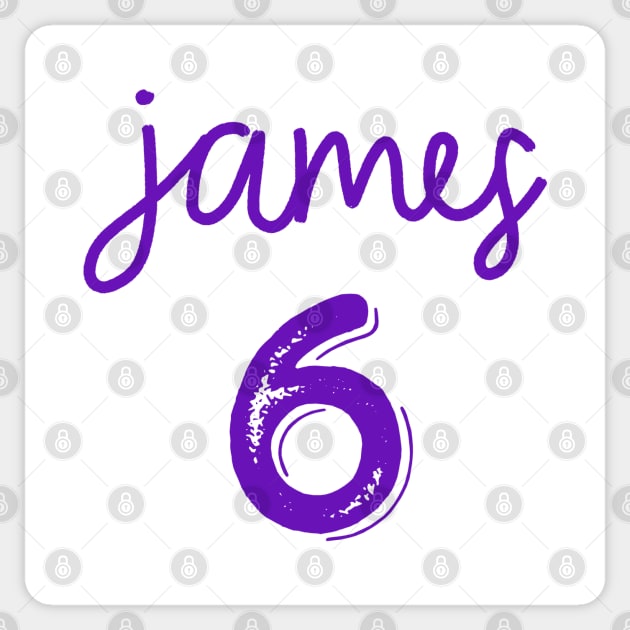 LeBron James 6 Lakers Jersey Sticker by Designedby-E